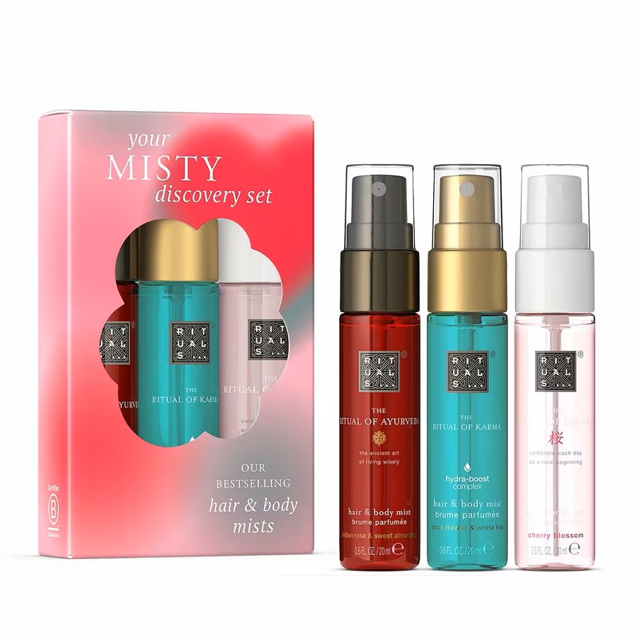 Set Cadou Rituals The Ritual Hair & Body Mist - Ayurveda, 20 ml Karma, 20 ml & Sakura 20ml