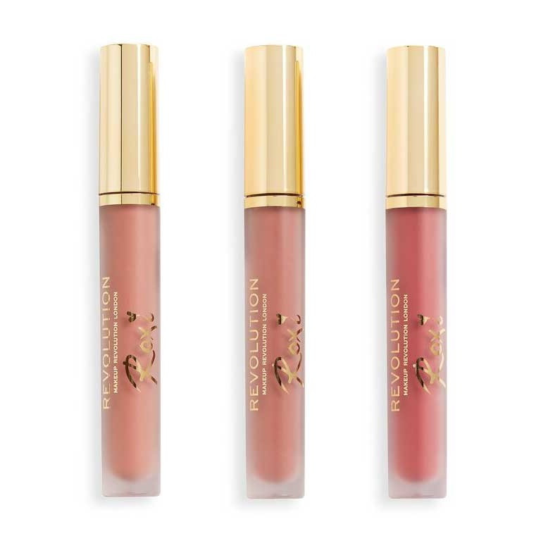 Set Cadou Ruj de buze lichid Makeup Revolution X Roxxsaurus (Concentratie: Lip sticks, Gramaj: 3 x 3 ml, Nuanta Ruj: Ride or Die )