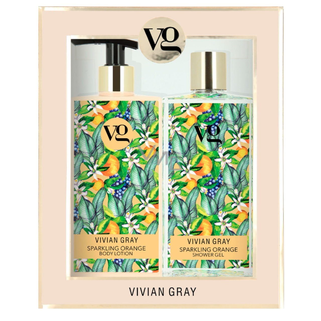 Set cadou Vivian Gray Sparkling Orange Lotiune de corp hidratanta, 350 ml + Gel de dus, 350 ml
