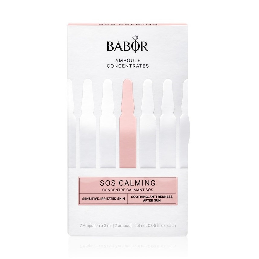 Set Fiole Babor SOS Calming cu efect calmant, 7 x 2 ml