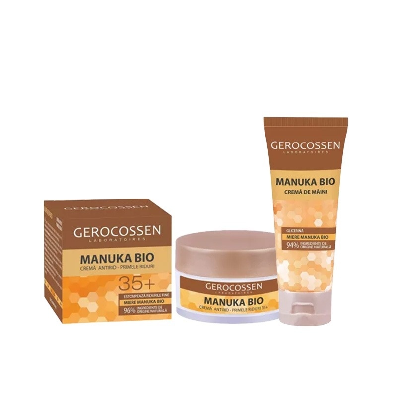 Set Gerocossen Manuka Bio – Crema Antirid 35+, 50ml si Crema de Maini 75ml