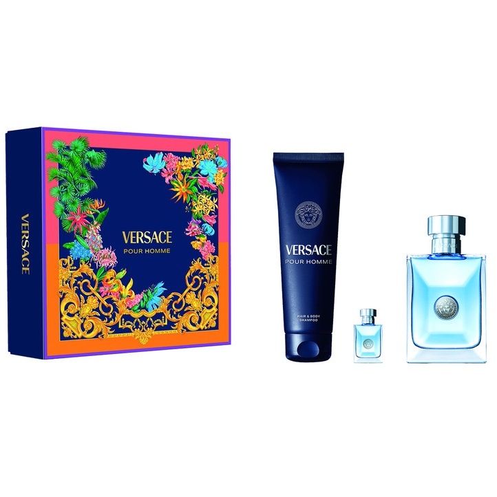 Set Versace pour Homme (Medusa), Apa de Toaleta, 100 ml + 5 ml si Gel de dus, 150 ml