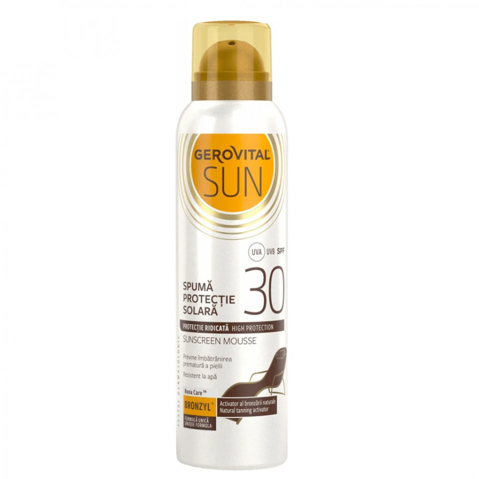 Spuma cu protectie solara Gerovital Sun, SPF 30, 150 ml