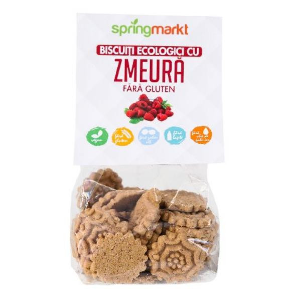 Biscuiti Ecologici cu Zmeura, fara gluten, 100gr (Concentratie: 100 g)