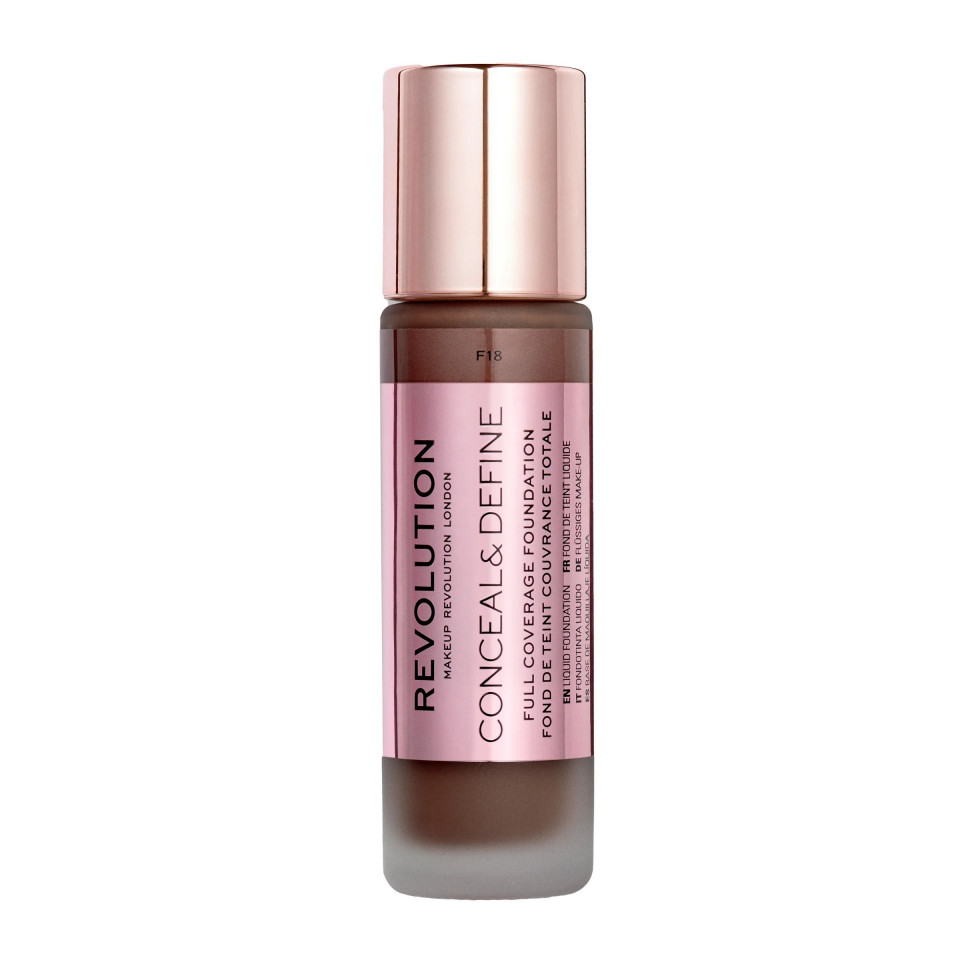 Corector Makeup Revolution, Conceal & Define, Oil Free, Cream Foundation, 23 ml (CULOARE:  F 18)