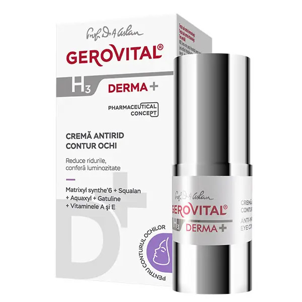 Crema antirid contur ochi Gerovital H3 Derma+ (Concentratie: Creion contur ochi, Gramaj: 15 ml)