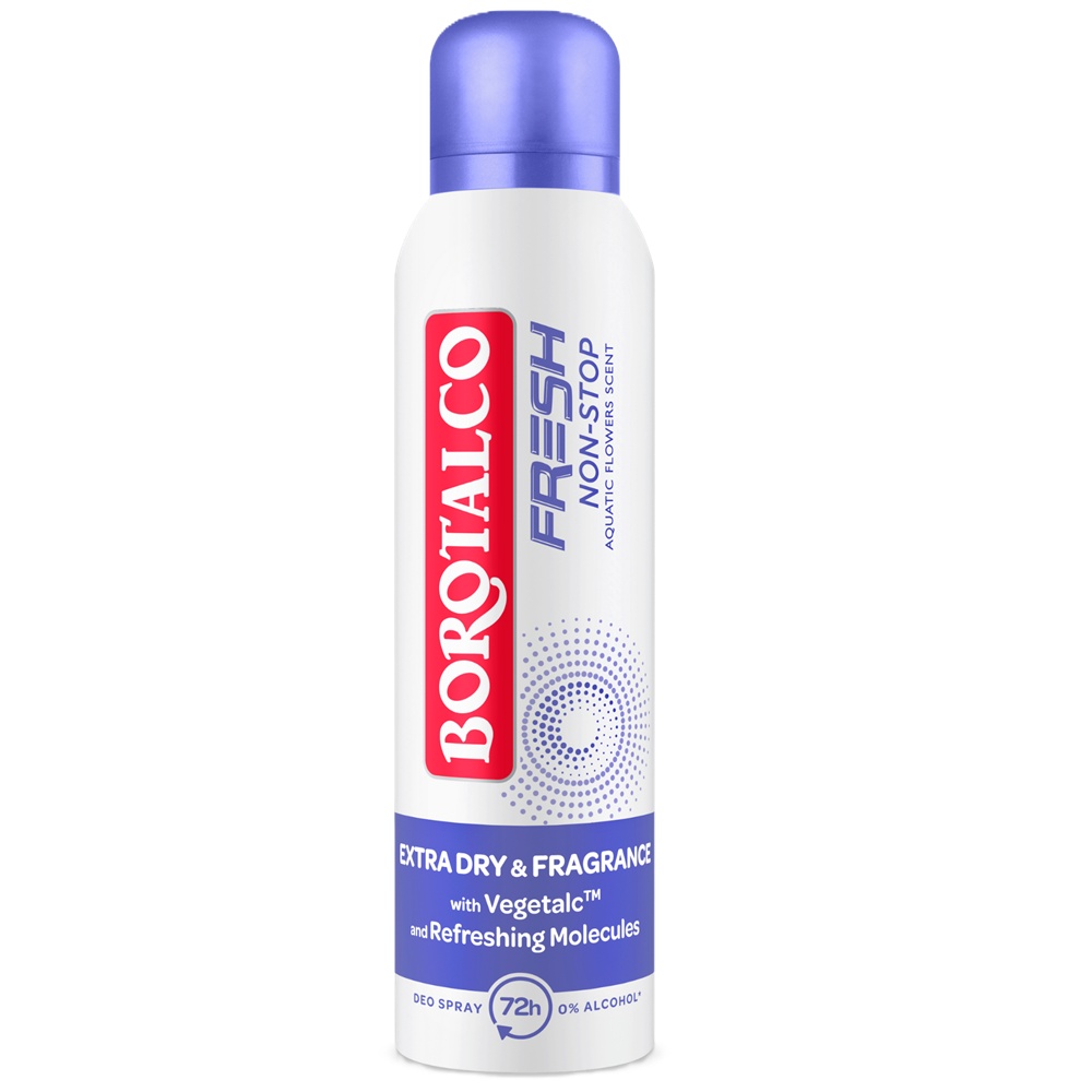 Deodorant Spray antiperspirant Fresh Non-Stop Fresh Talc Scent Borotalco, 150 ml (Gramaj: 150 ml)