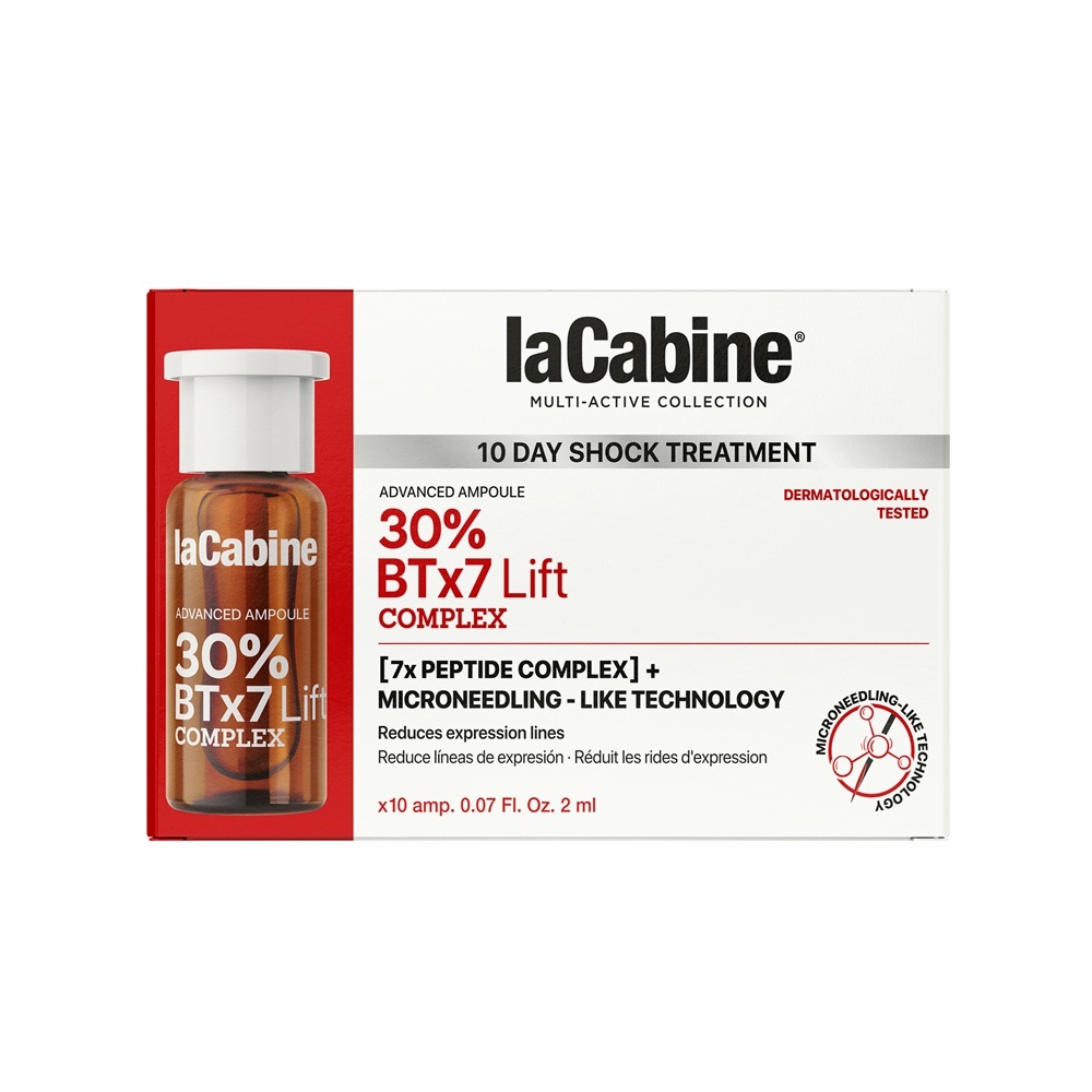 Fiole de fata cu efect microneedling si complex cu 7 tipuri de peptide BTx7 Lift Complex Multi-active, 10 fiole x 2 ml, La Cabine
