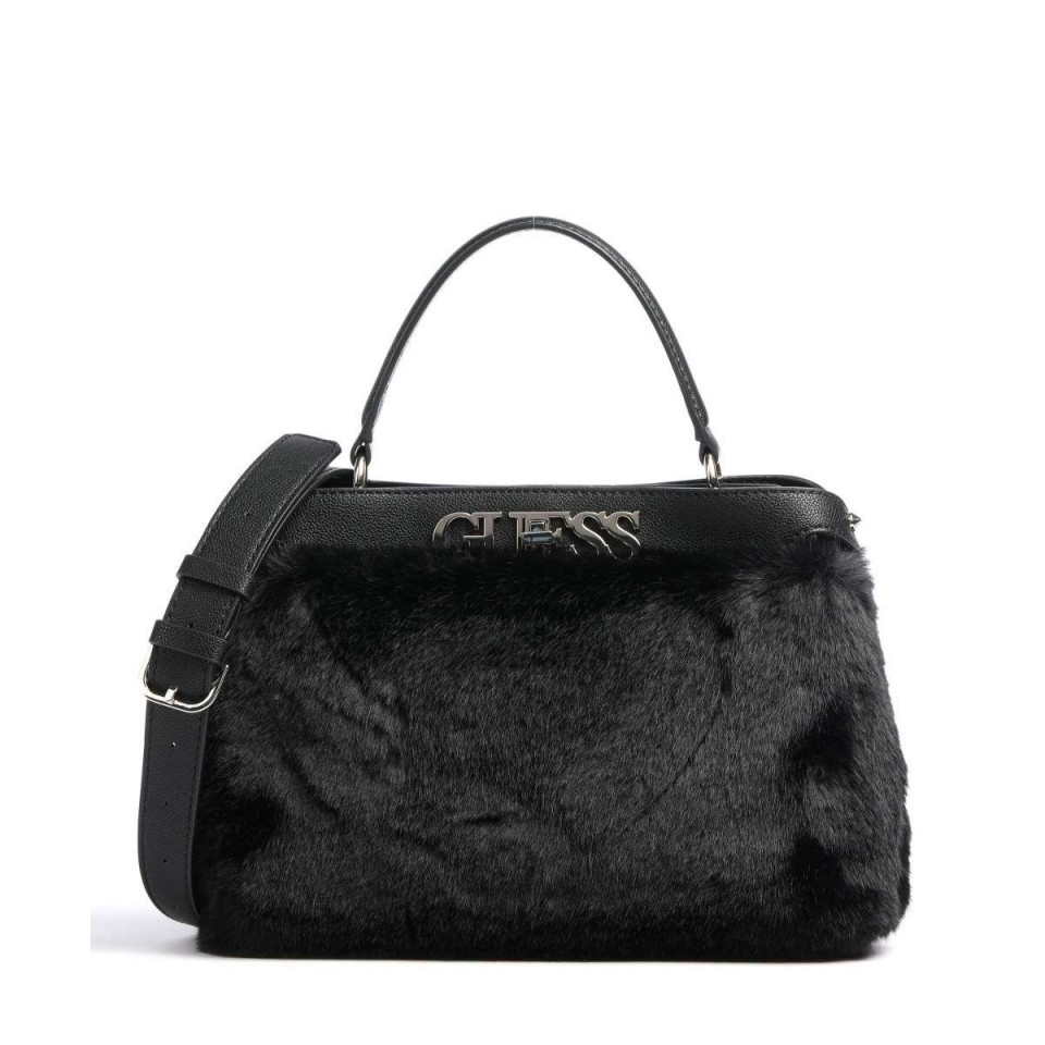 Geanta de mana Guess Gwen Turnlock Satchel (Pentru: Femei, Culoare produse: Negru)