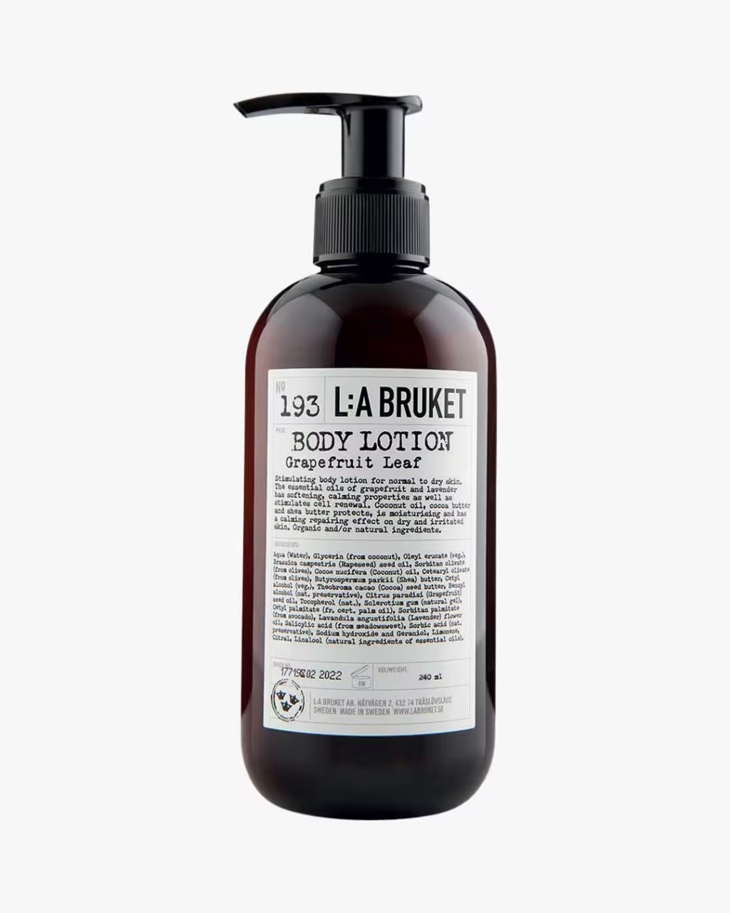 L A Bruket 193 Body Lotion Grapefruit Leaf Loțiune de Corp 250 ml