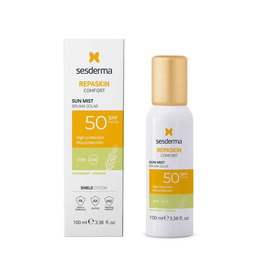 Mist cu protectie solara SPF 50 Repaskin Comfort Sun Mist Rozmarin Sesderma, 100 ml