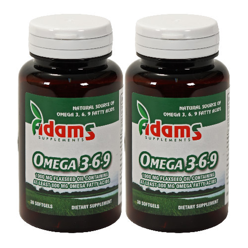 Omega 3-6-9 Ulei din Seminte de In Adams Vision capsule (Ambalaj: 100 capsule, Concentratie: 1000 mg)