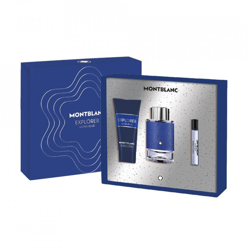 Set Cadou Mont Blanc Explorer Ultra Blue, Apa de Parfum (Continut set: 100 ml Apa de Parfum + 7,5 ml