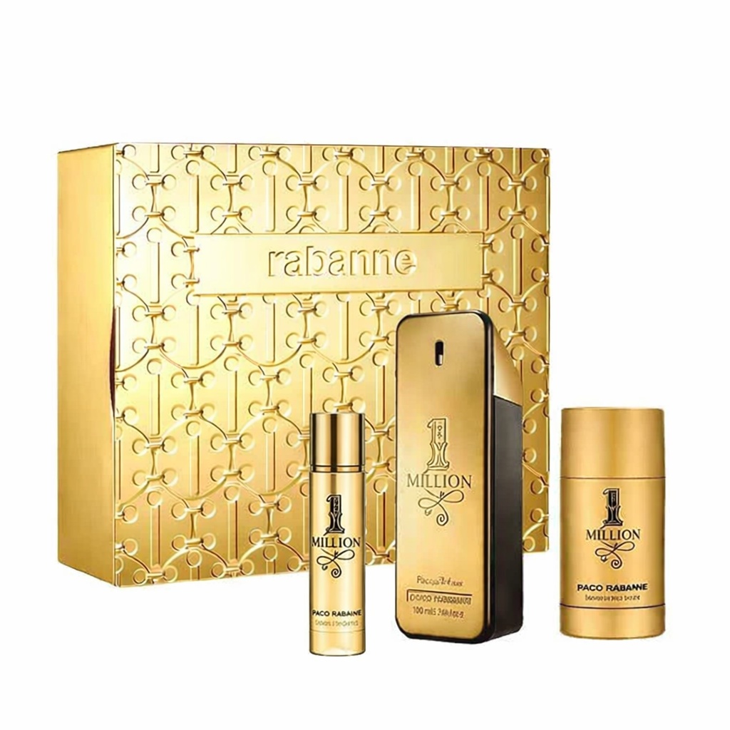 Set Cadou Paco Rabanne 1 Million Apa de Toaleta Barbati, 100 ml + 10 ml si Deodorant stick, 75 ml