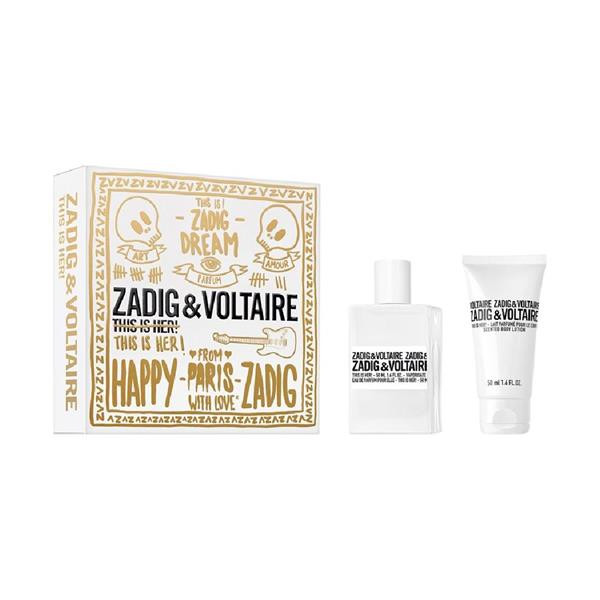 Set Cadou Zadig & Voltaire This Is Her!, Femei, Apa de parfum, 50 ml + Gel de dus, 50 ml