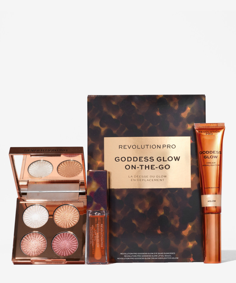 Set de machiaj Makeup Revolution, Revolution Pro Goddess Glow On-The-Go