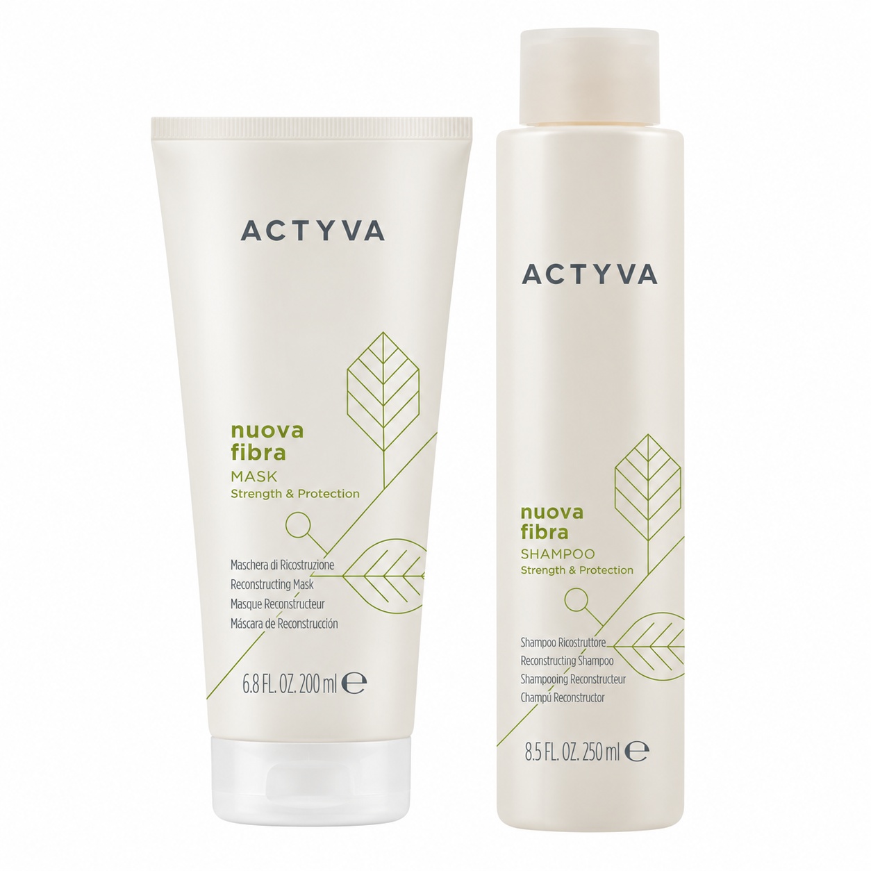 Set de restructurare Kemon Actyva Nuova Fibra, Sampon 250 ml + Masca 200 ml