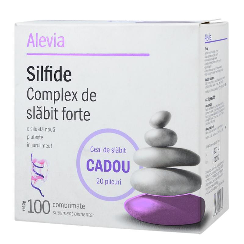 Silfide Complex de Slabit Forte Alevia 100 comprimate + Ceai de Slabit Cadou (Concentratie: 100 comprimate + ceai de slabit)