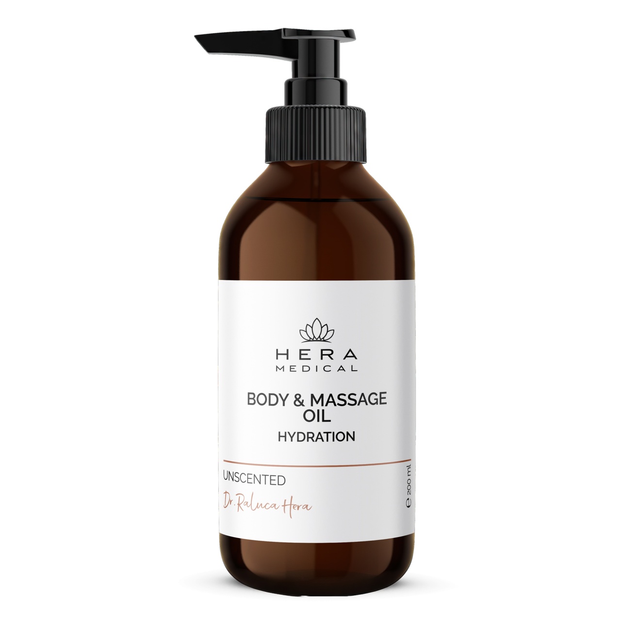 Ulei de corp si masaj hidratant, organic si neparfumat, Hera Medical (Gramaj: 200 ml)