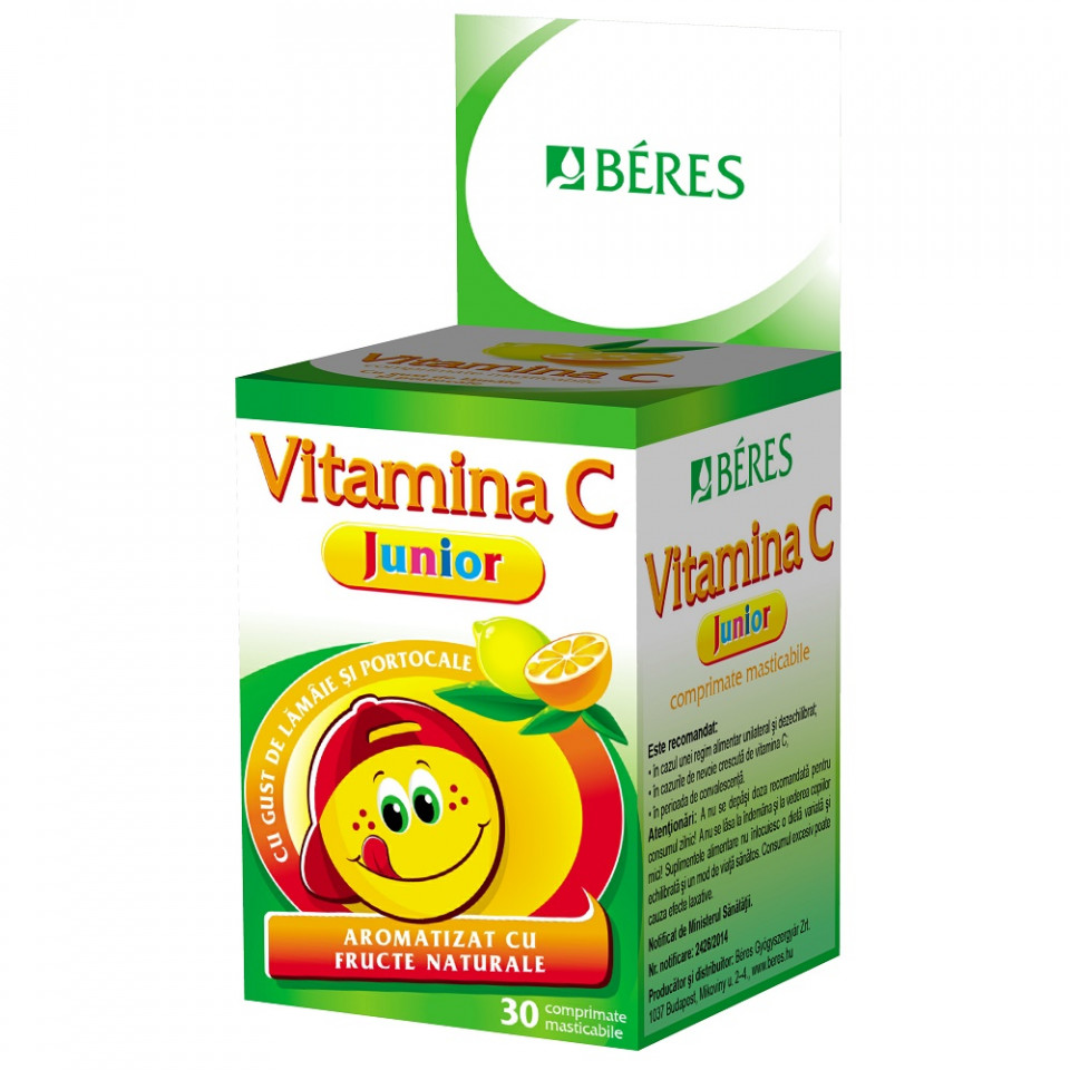 Vitamina C Junior, Beres 30 comprimate masticabile (Ambalaj: 30 comprimate)