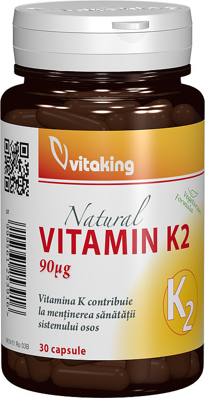 Vitamina K2 naturala 90 mcg Vitaking 30 capsule (TIP PRODUS: Suplimente alimentare, Concentratie: 90 mcg)