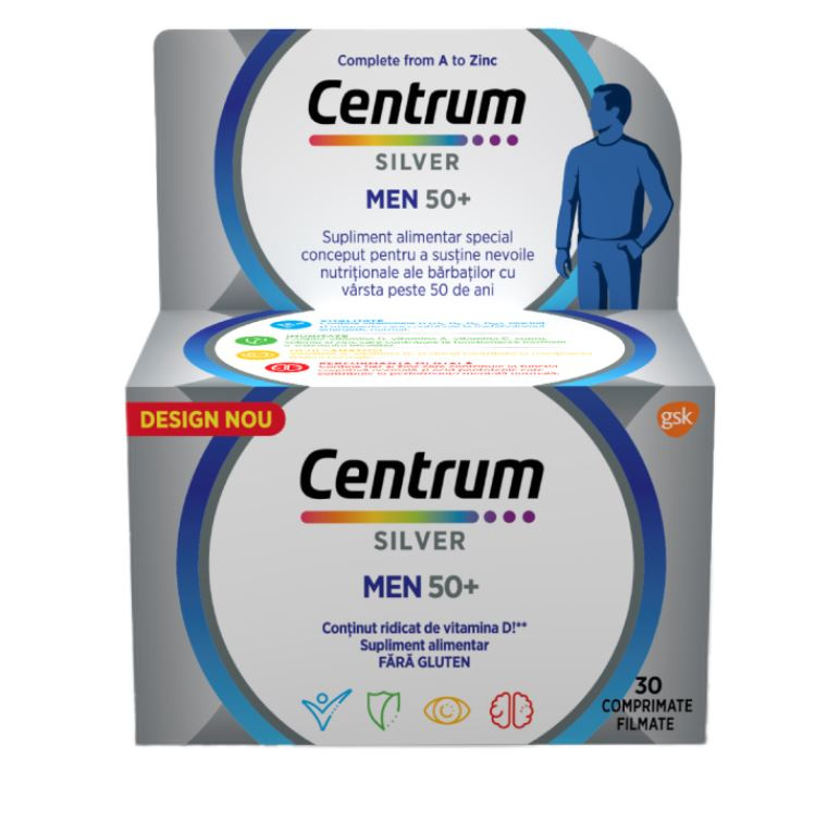 Centrum de la A la Z Silver 50+, Gsk (Gramaj: 30 comprimate)