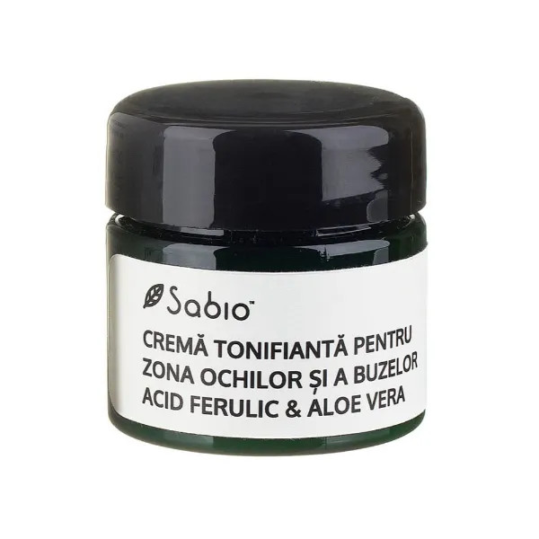 CremÄƒ tonifiantÄƒ cu acid ferulic È™i aloe vera pentru zona ochilor È™i a buzelor, Sabio (Concentratie: Crema pentru ochi, Gramaj: 15 ml)