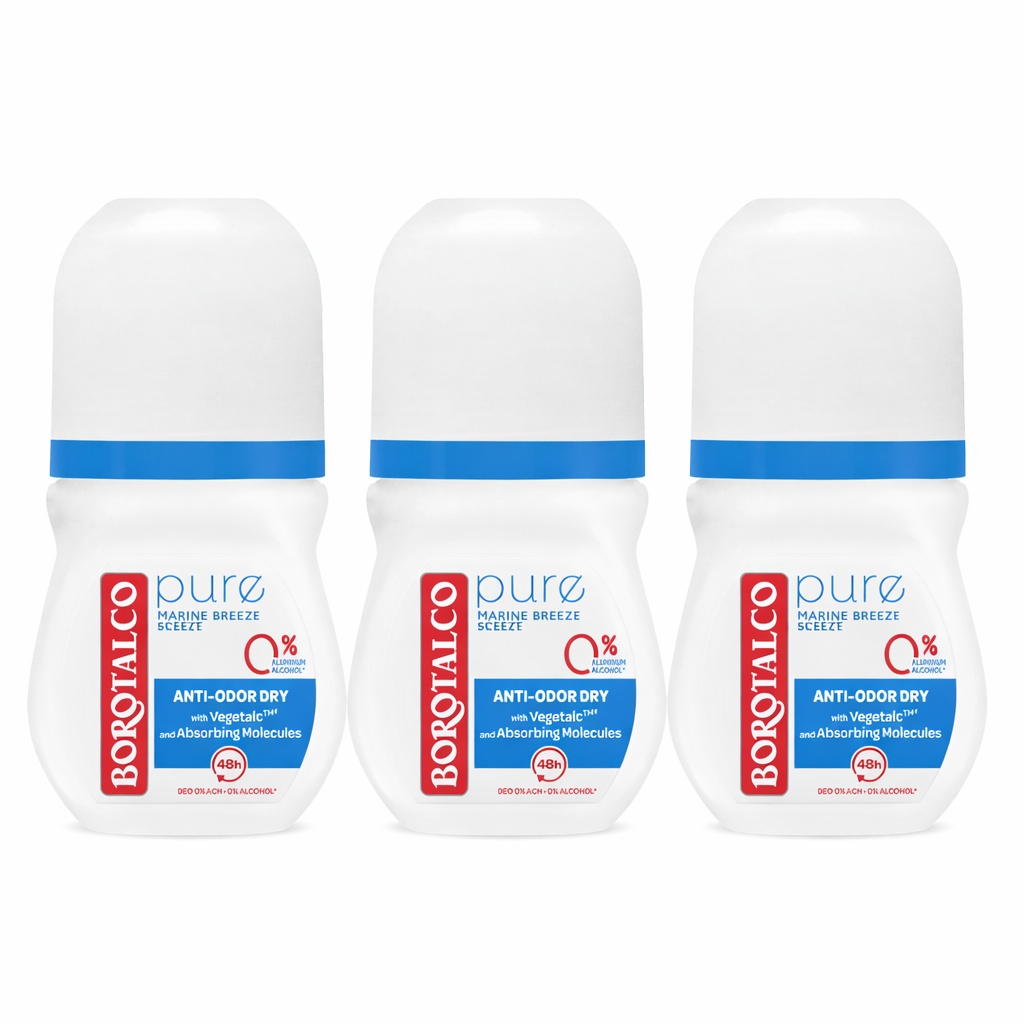 Deodorant Roll-On Borotalco Pure Marine (Gramaj: 3 x 50 ml)