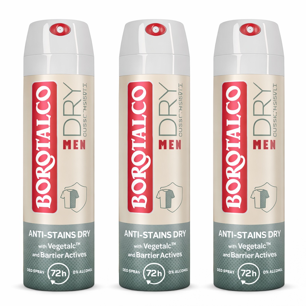 Deodorant Spray Borotalco Men Invisible, 150 ml (Gramaj: 3 x 150 ml)