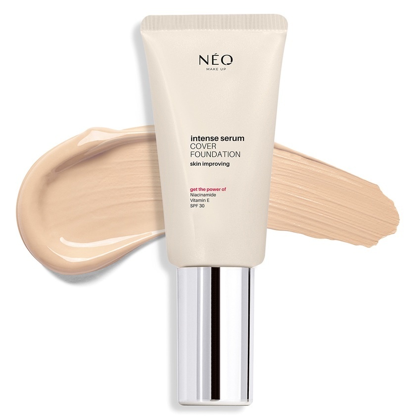 Fond de ten cu SPF 30 Intense Serum Cover Foundation Neo Make Up, 30 ml (Culoare produse: 00 Alabaster)