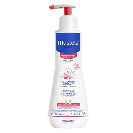 Gel de curatare calmant Mustela pentru piele sensibila (Gramaj: 300 ml, Concentratie: Gel de curatare)