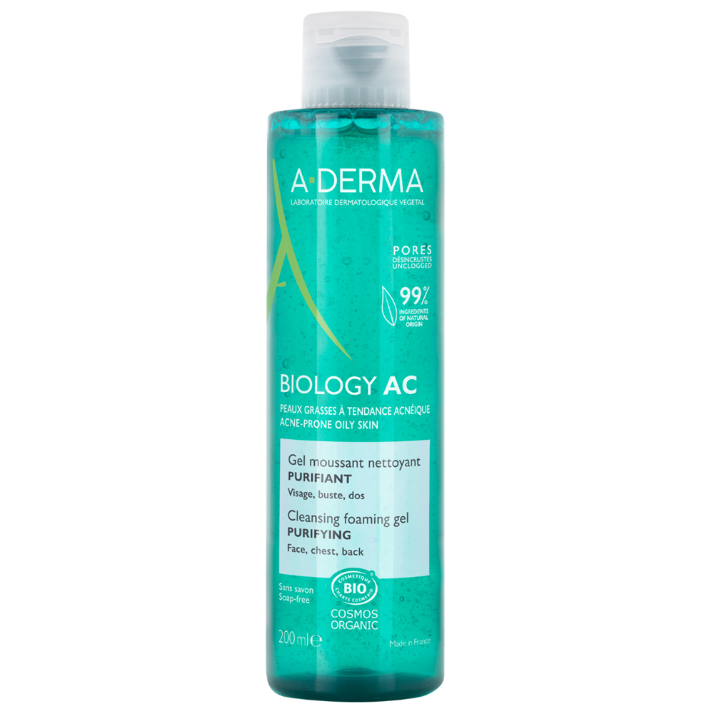 Gel de curatare spumant purificator A-Derma Biology AC, 200 ml