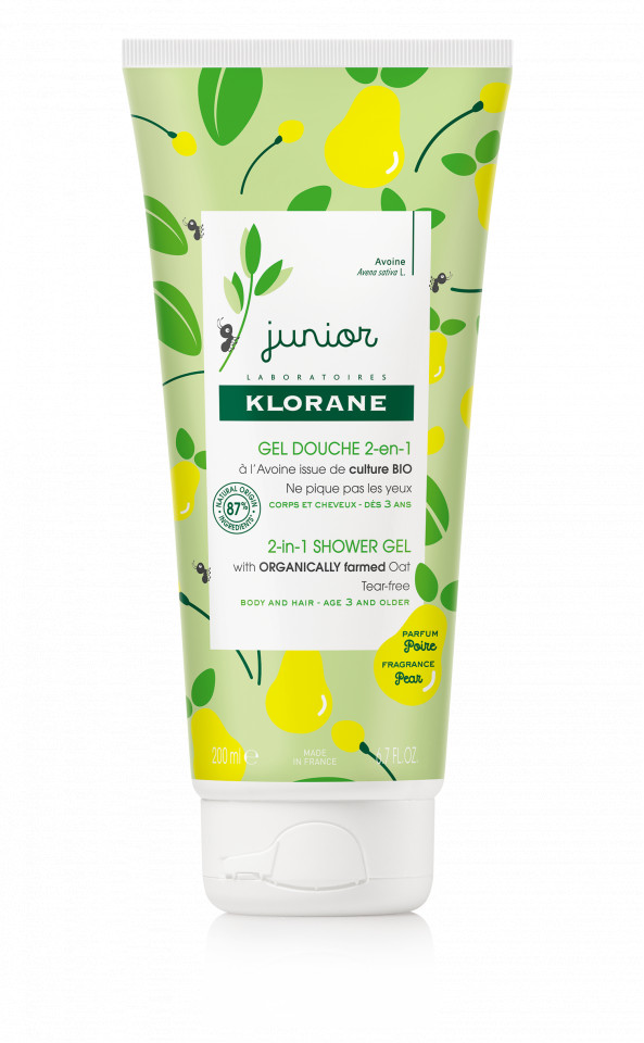 Gel pentru par si corp Klorane Junior cu aroma de pere (Gramaj: 200 ml, Concentratie: Gel de curatar