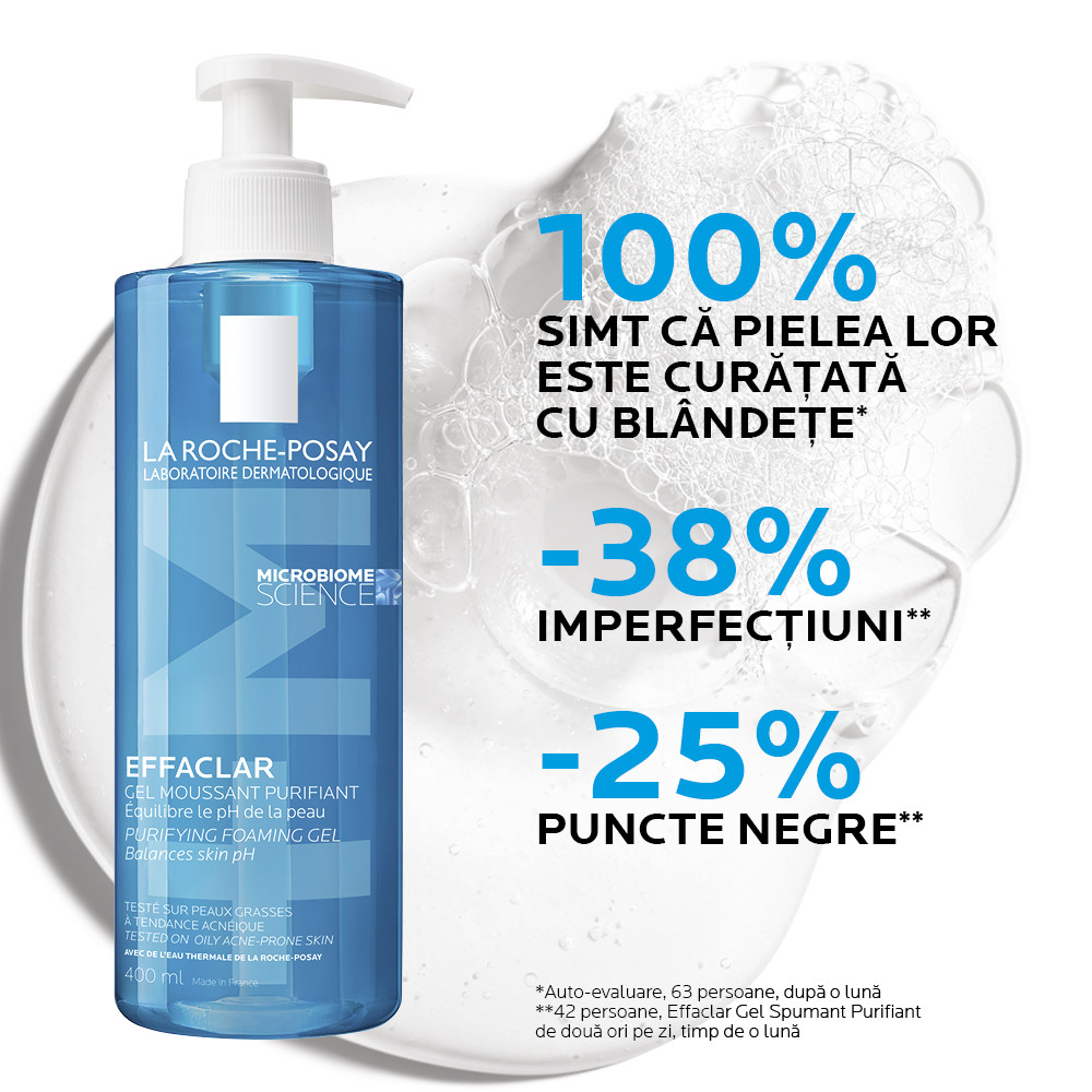 Gel spumant purifiant piele grasa Effaclar La Roche-Posay (Gramaj: 200 ml, Concentratie: Gel de curatare) - 3 | YEO