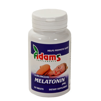 Melatonina Sublinguala 3 mg Adams Vision (Concentratie: 3 mg, Ambalaj: 2+1 gratis 150 tablete)