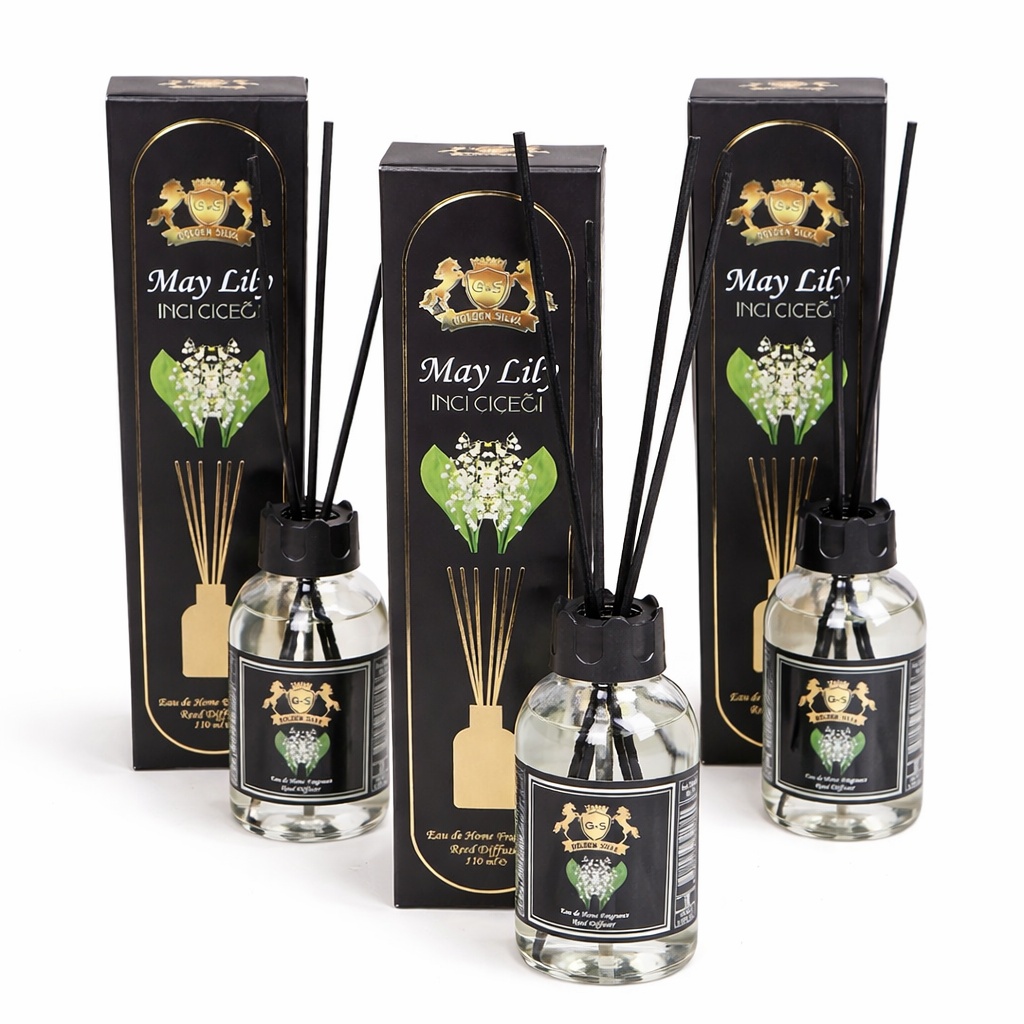 hol Set 3 Difuzoare de Camera cu Betisoare Golden Silva MAY LILY, 3 x 110ml