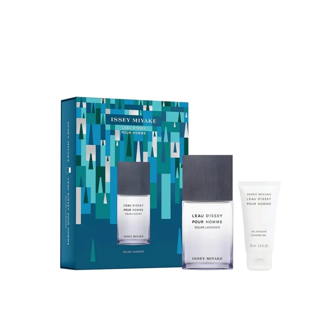 Set cadou Issey Miyake Solar Lavander, Barbati, Apa de Toaleta 50 ml + Gel de dus, 50 ml