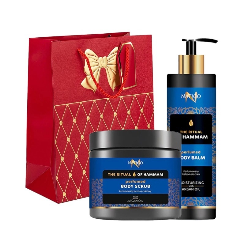 Set cadou Natigo The Ritual of Hammam – Balsam de corp parfumat, 400 ml si Scrub cu ulei de argan, 650 g