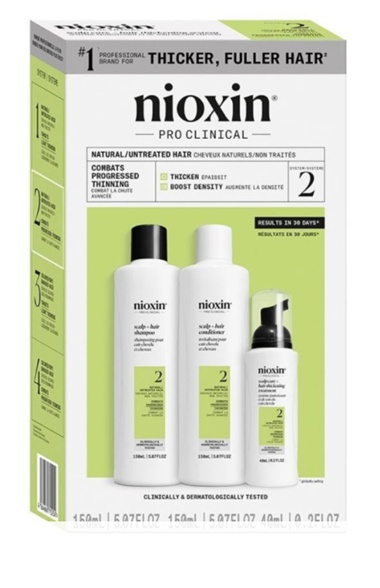 Set impotriva caderii parului Nioxin System 2 Sampon, 150 ml + Balsam, 150 ml + Tratament, 40 ml