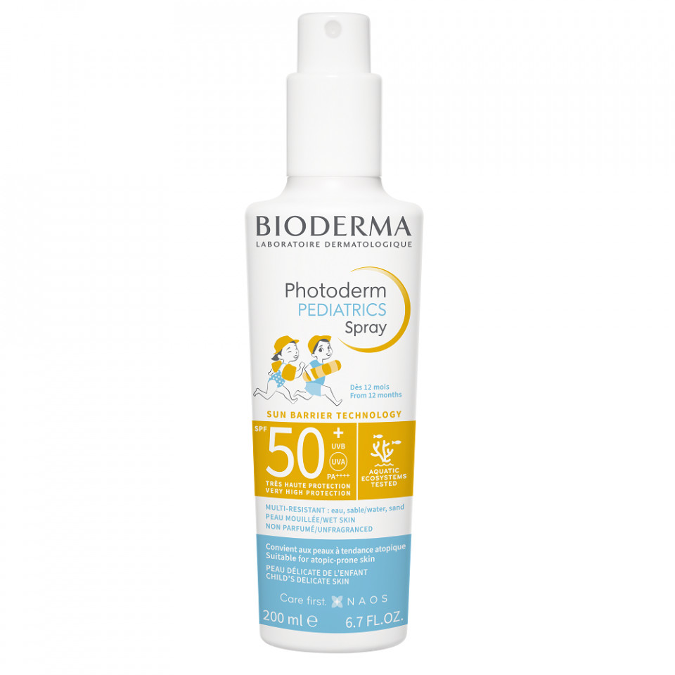 Spray protectie solara pentru copii Bioderma Pediatrics, SPF 50+, 200 ml