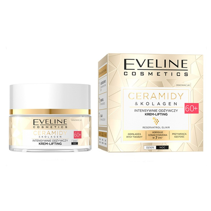 Crema lifting pentru intinerire Eveline Cosmetics Ceramide si Colagen 60+, 50 ml