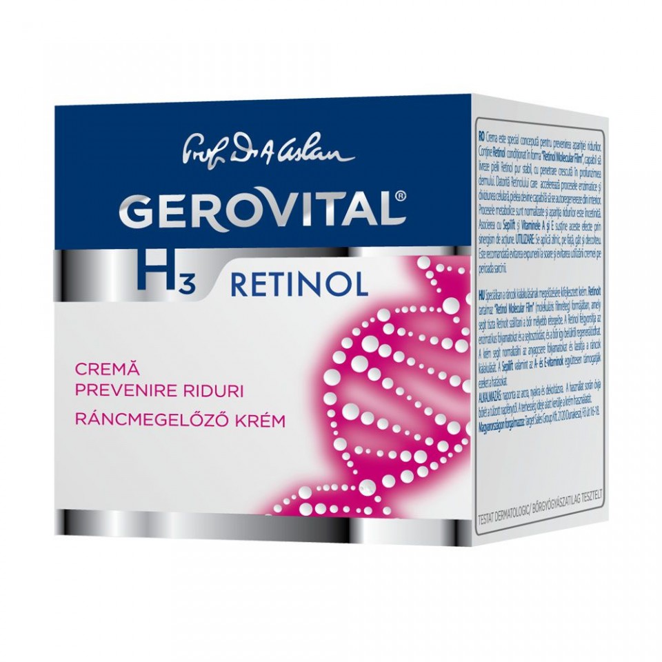 Crema pentru prevenirea ridurilor Gerovital H3 Retinol (Concentratie: Crema pentru fata, Gramaj: 50 