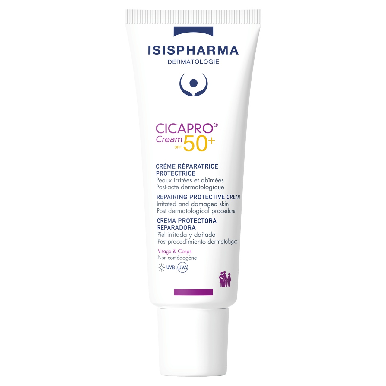 Crema reparatoare cu protectie solara SPF50+ Cicapro Isispharma, 40 ml