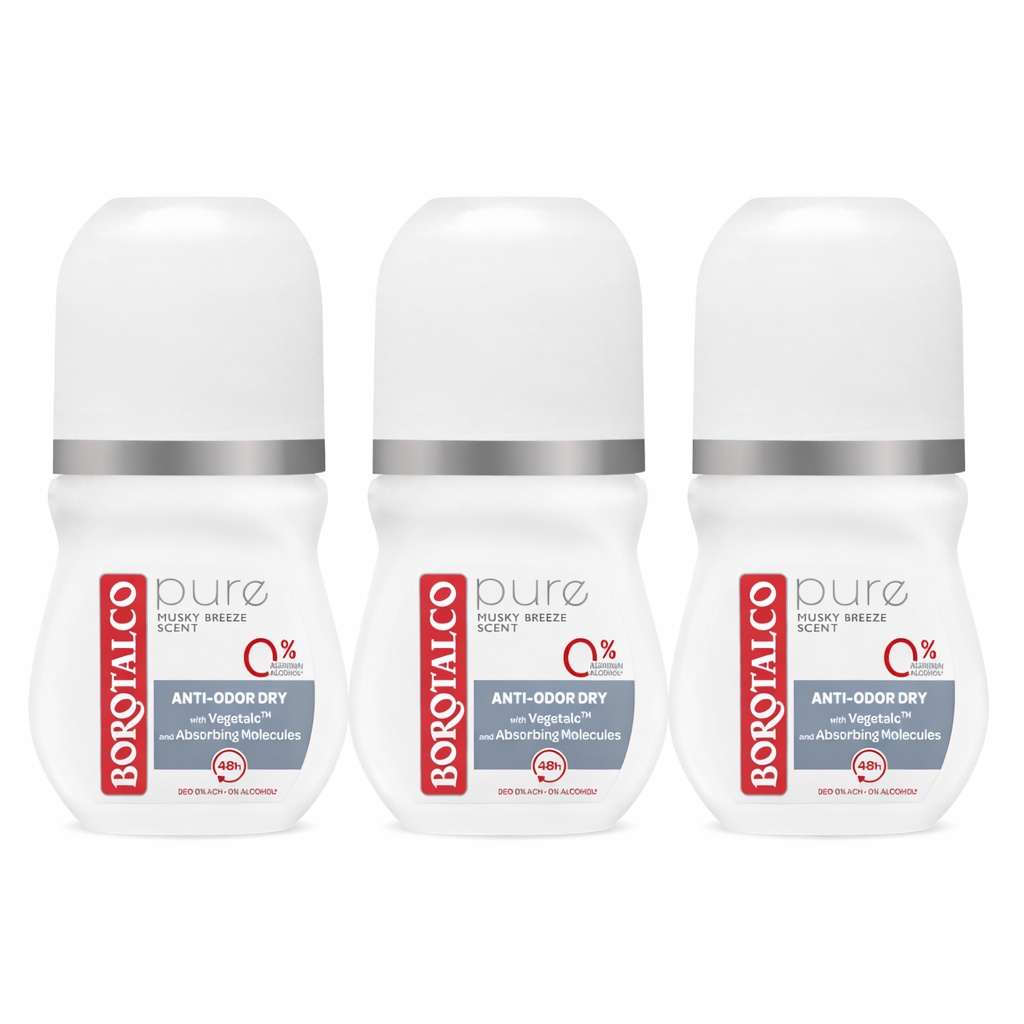 Deodorant Roll-On Borotalco Pure Musk (Gramaj: 3 x 50 ml)