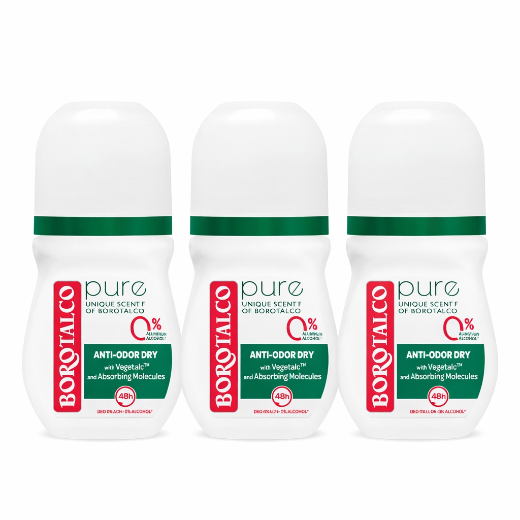 Deodorant roll-on Pure Original, Borotalco, 50 ml (Concentratie: Roll-On, Gramaj: 3 x 50 ml)