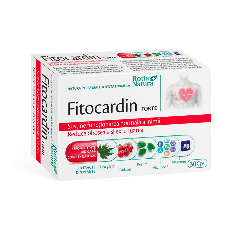 Fitocardin Forte, 30 capsule, Rotta Natura (Ambalaj: 30 capsule)