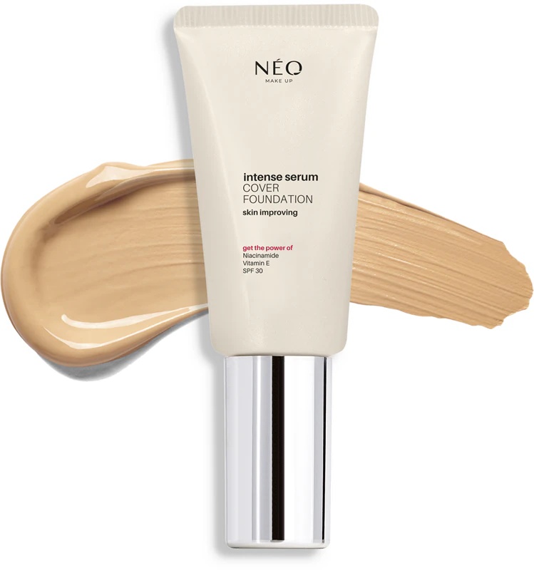 Fond de ten cu SPF 30 Intense Serum Cover Foundation Neo Make Up, 30 ml (Culoare produse: 01 Porcelain)