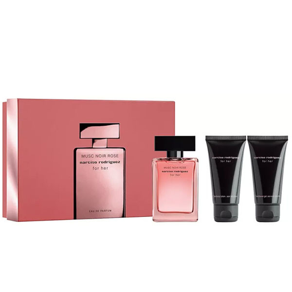 Narciso Rodriguez For Her Musc Noir Rose, Apa de Parfum, 50 ml + Lotiune de corp, 50 ml + Gel de dus, 50 ml