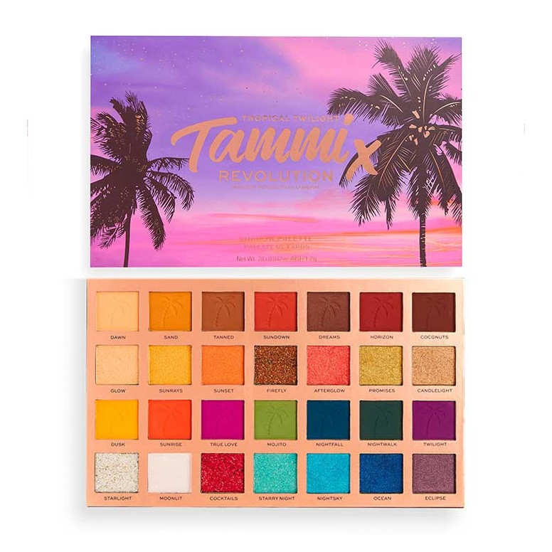 Paleta de fard de pleoape Makeup Revolution X Tammi Tropical Twilight (Concentratie: Trusa de farduri, Gramaj: 28 X 1.2 Gr)