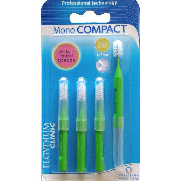 Periute interdentare Mono Compact Green, 4 bucati, Elgydium (Concentratie: Periuta de dinti)